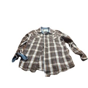 Cody James Boys Brown Pearl Button Long Sleeve Western Shirt! Medium